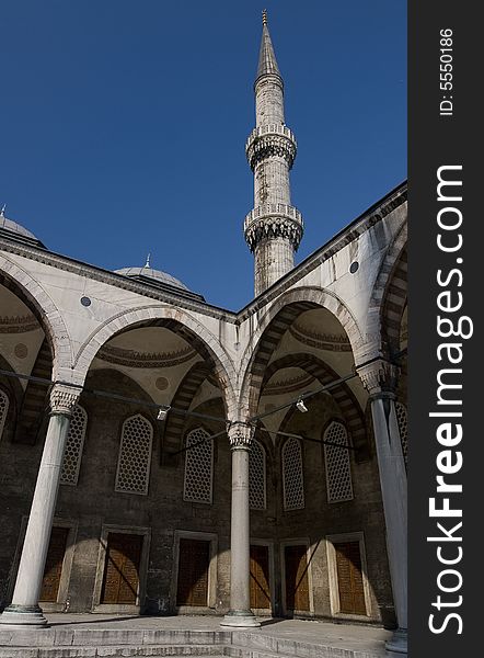 A part of the exterior of the blue mosque