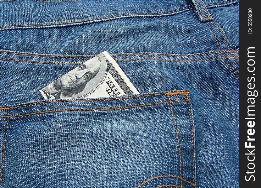 Money in the jeans pocket. Money in the jeans pocket.