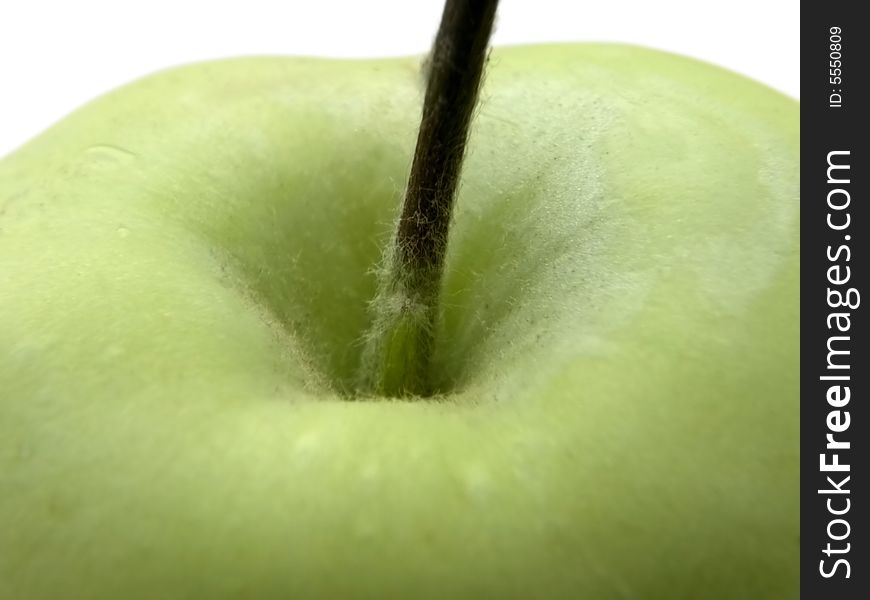 Close-up of green apple. This image has been converted from a RAW-format. Close-up of green apple. This image has been converted from a RAW-format.