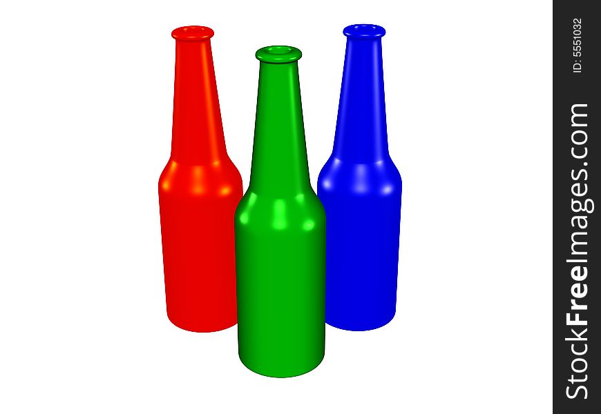 Three color bottles