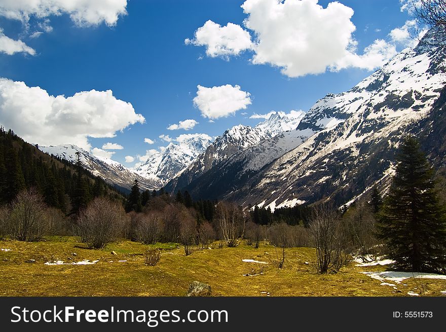 Abstract mountain landscape with clouds. Abstract mountain landscape with clouds