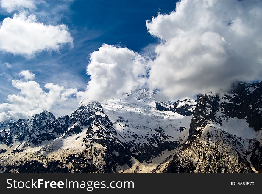 Abstract mountain landscape with clouds. Abstract mountain landscape with clouds