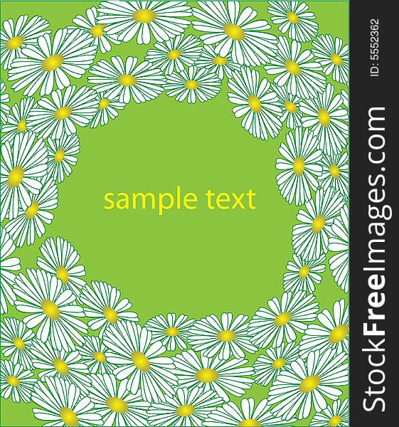 Background with camomiles with a place for the text. Background with camomiles with a place for the text