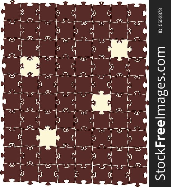 Background with collected brown and beige puzzle. Background with collected brown and beige puzzle