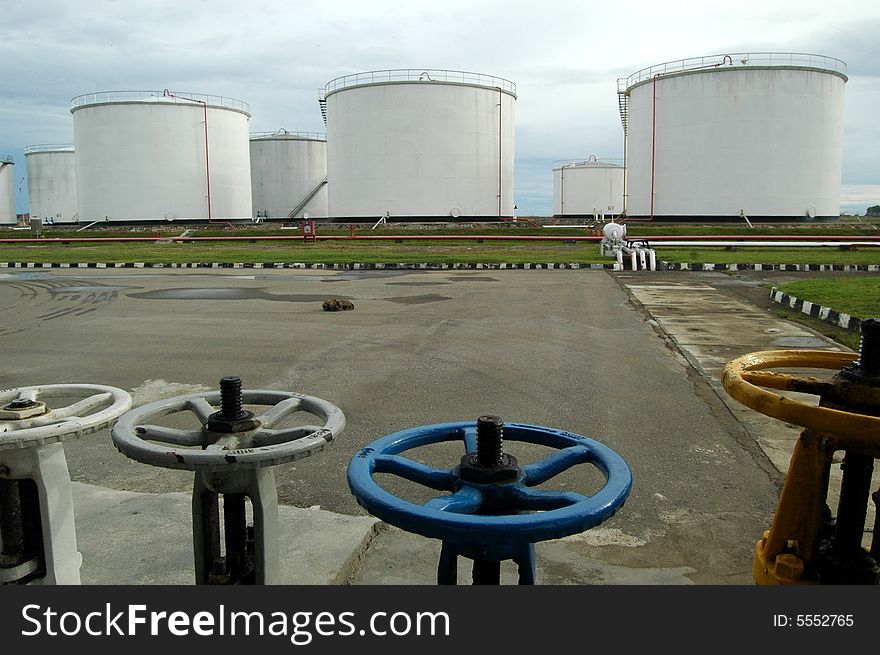 Fuel distribution center with tanks. Fuel distribution center with tanks
