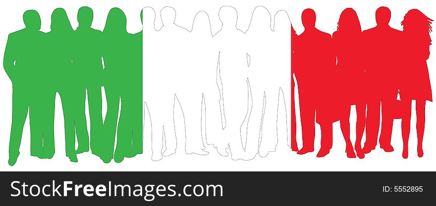 Illustration of flag of people