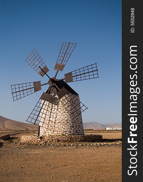 Wind generator under the blue sky