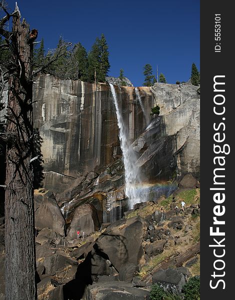 Vernal Falls in Yosemite with Rainbow. Vernal Falls in Yosemite with Rainbow