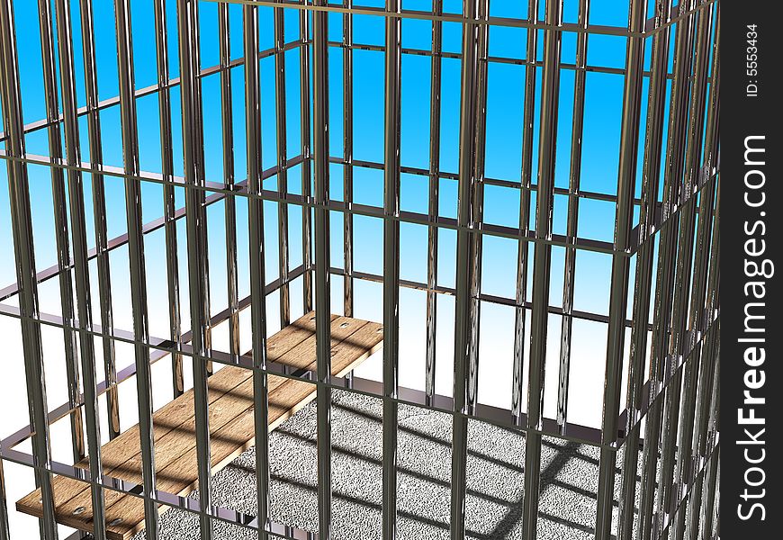 Metal cage 3d, concept of jail 03 background