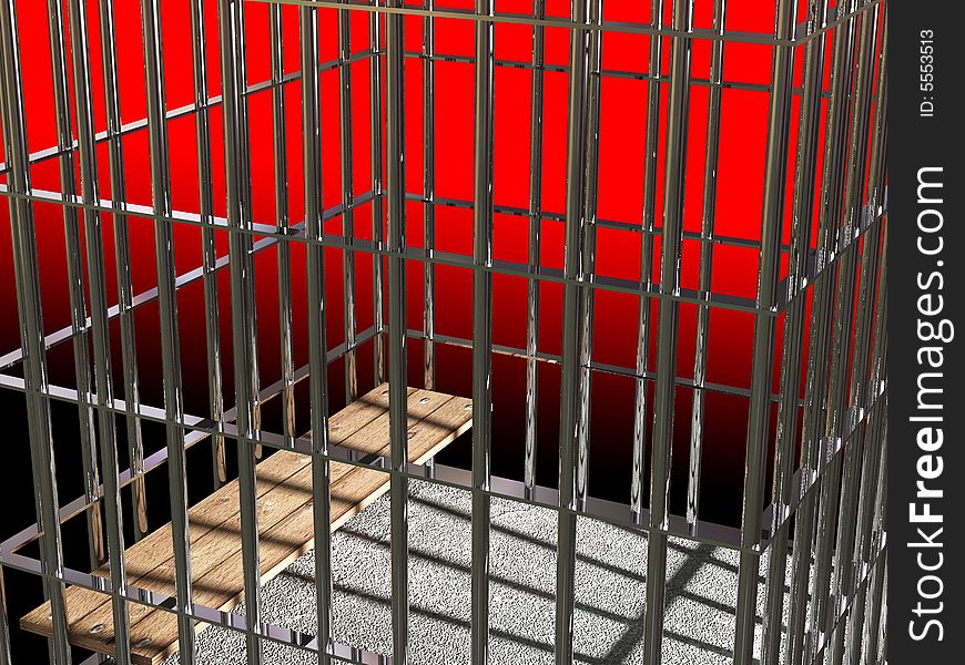 Metal cage 3d, concept of jail 04 background