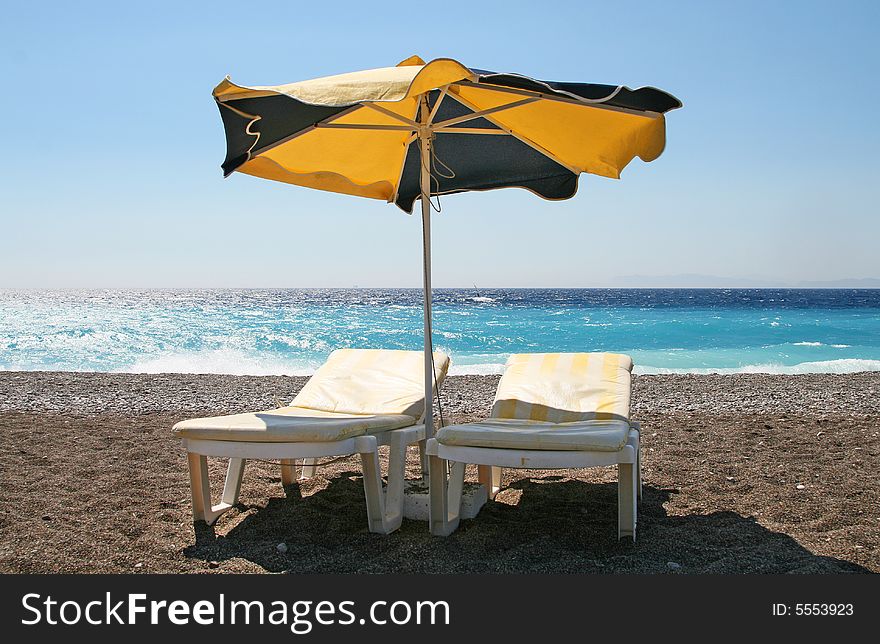 Sunbath on the island in Greece