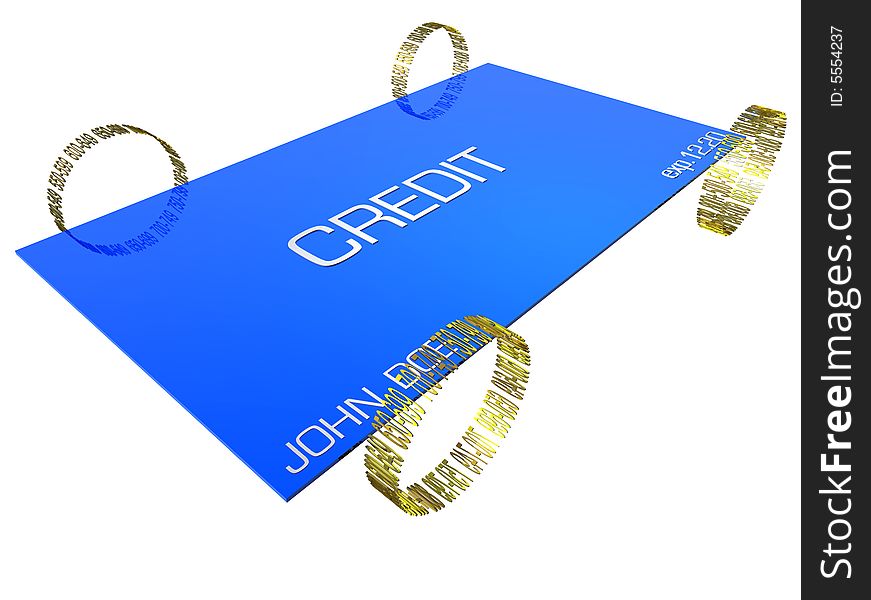 Credit card with credit rating wheels