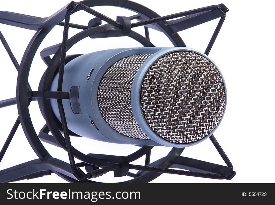 Studio microphone on a white background