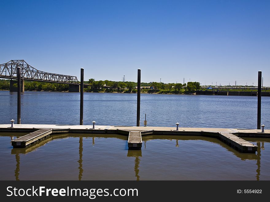 Open docks on Illinois River. Open docks on Illinois River