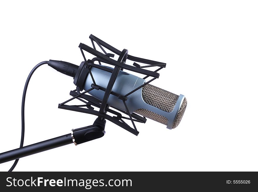 Studio microphone on a white background
