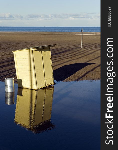 Hut in the water in travemuende, germany