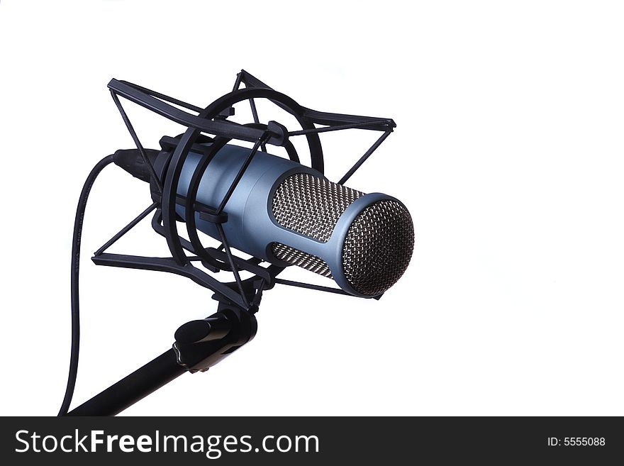 Studio microphone on a white background