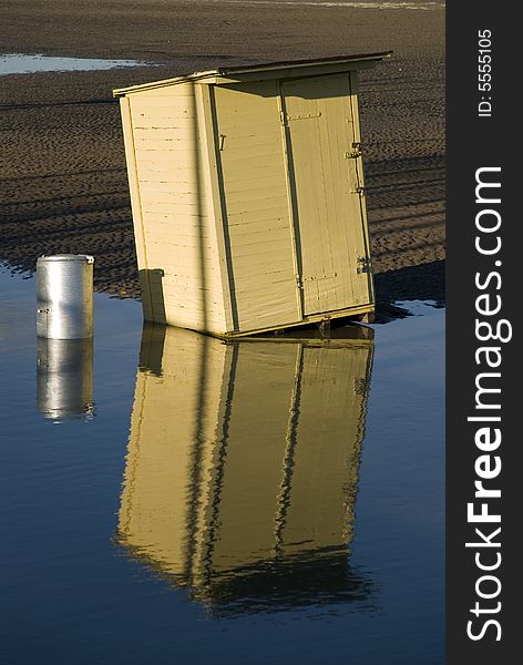 Hut in the water in travemuende, germany