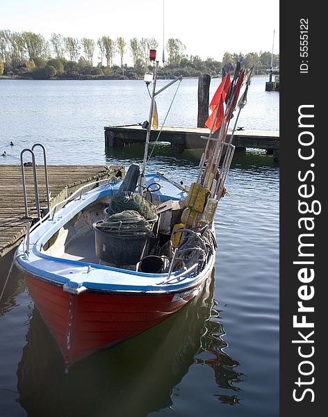 Little fisherboat in travemuende, germany