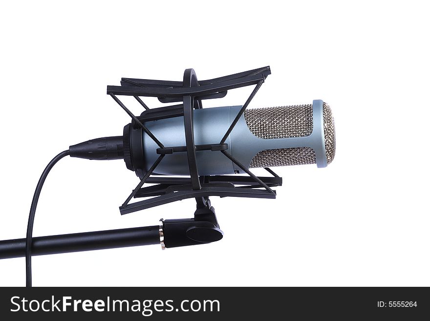 Studio microphone on a white background