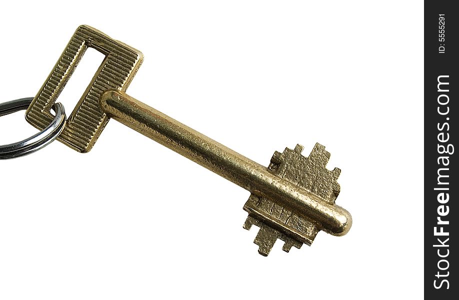 Key from safe on white background