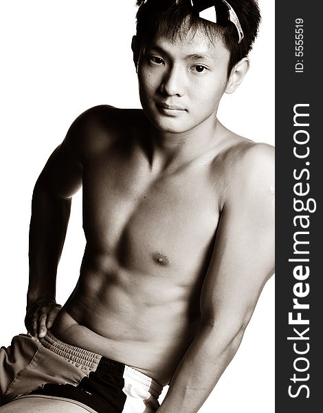 Muscular Asian Man Portrait
