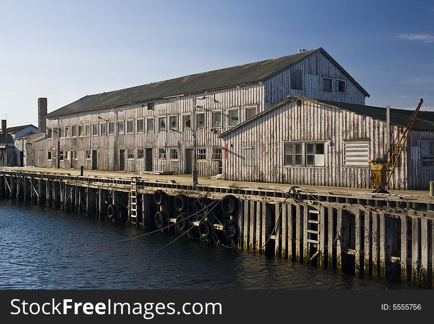 Old depot in a port port