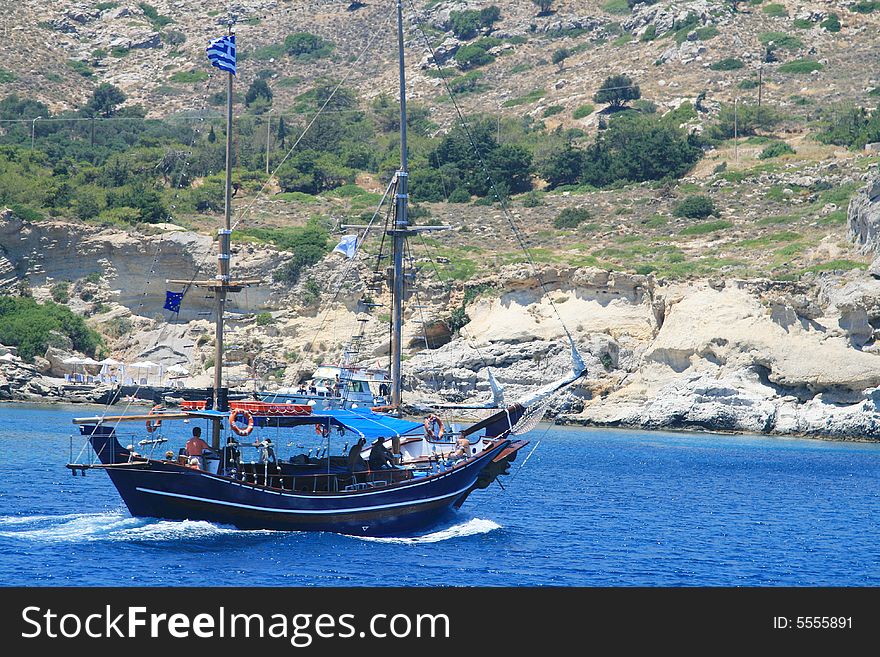 Greek boat in the sea