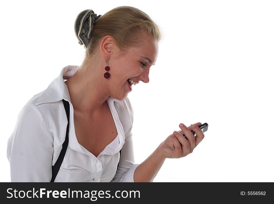 Happy Woman With Mobile