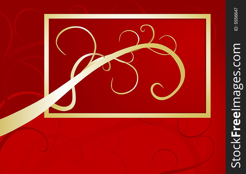 An elegant golden pattern decorates this rich red background. Ideal for covers, seasonal invitations or menus. An elegant golden pattern decorates this rich red background. Ideal for covers, seasonal invitations or menus.