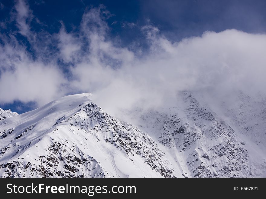 Caucasus Mountains in sunny day in spring. Caucasus Mountains in sunny day in spring