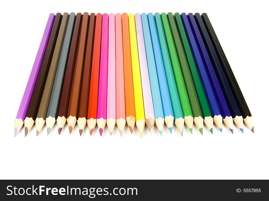 Color Pencils On White Background