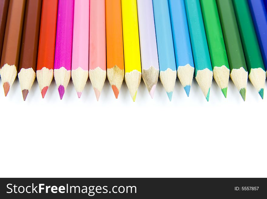 Color pencils isolated on white background. Color pencils isolated on white background