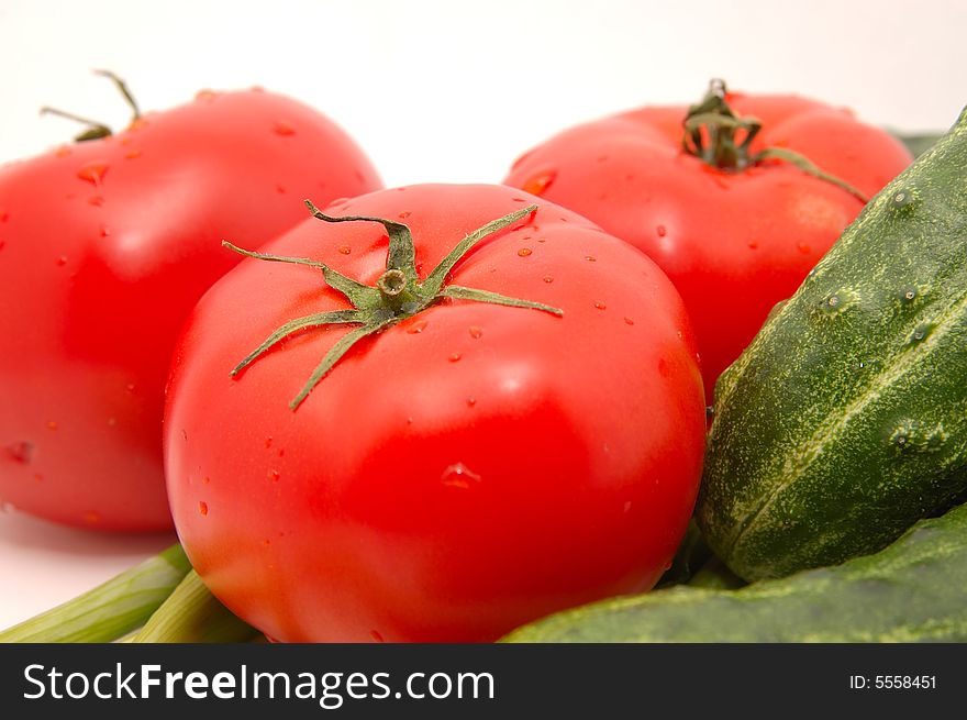 Some ripe vegetables isolated on. Some ripe vegetables isolated on