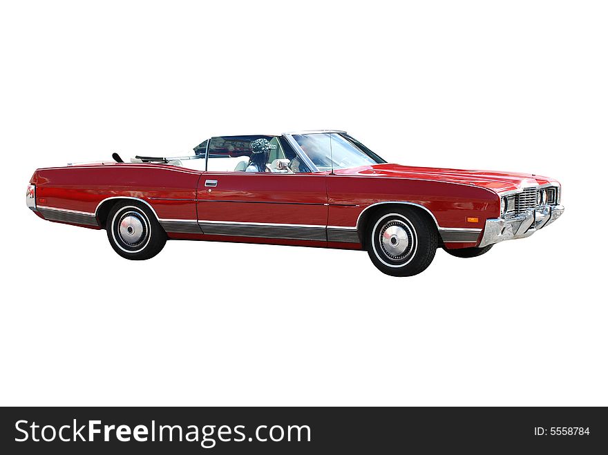 Convertible Cabriolet Red American Sports Car from Sixties. Convertible Cabriolet Red American Sports Car from Sixties