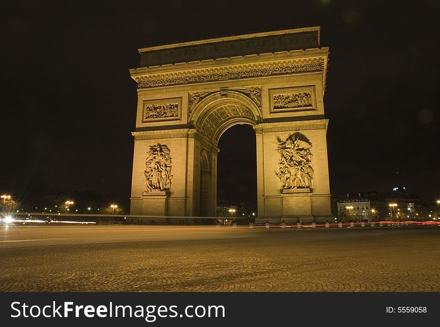 A view of the window of triumph arc in paris. A view of the window of triumph arc in paris