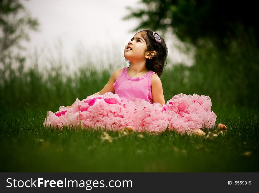 Cute girl in a flower garden wearing a cute pettiskirt. Cute girl in a flower garden wearing a cute pettiskirt