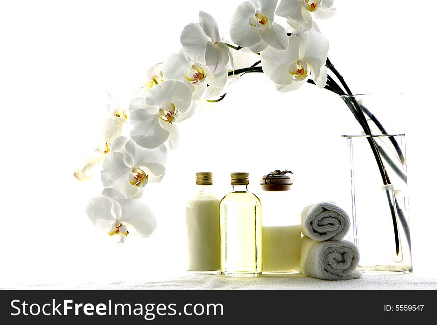 Orchid flower and spa item