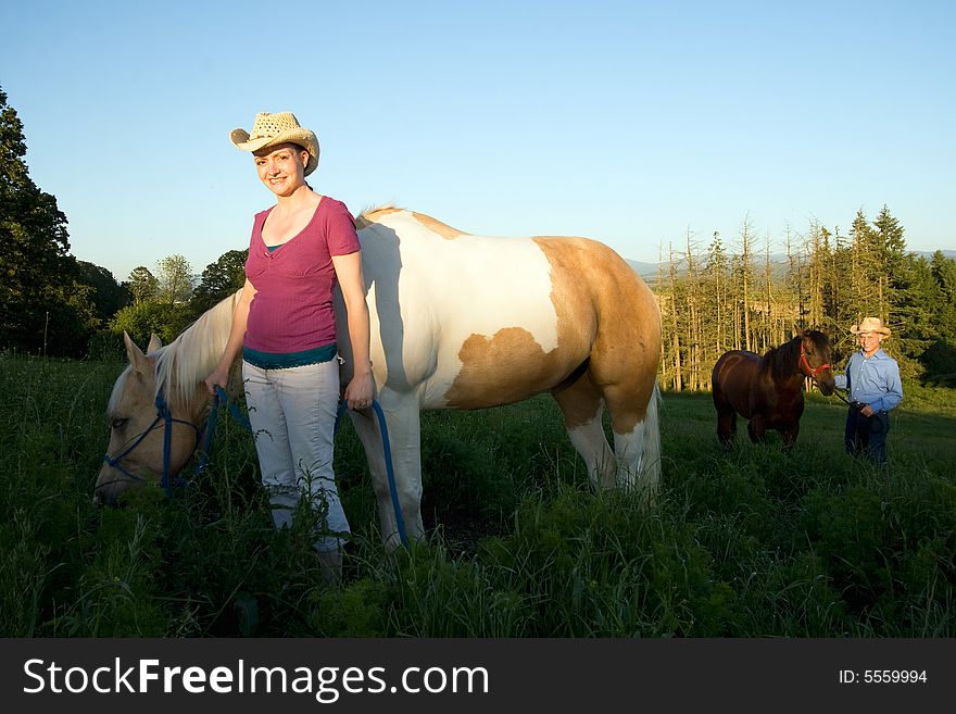 Farmer And Horse - Horizontal