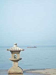 Little Tower And Boat Royalty Free Stock Images Little Tower And Boat Royalty Free Stock Images