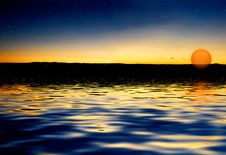 Sunset And Star Royalty Free Stock Photography