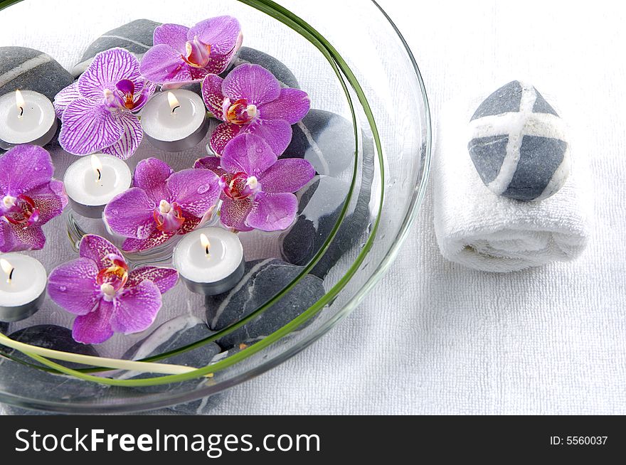 Orchid flower and spa item