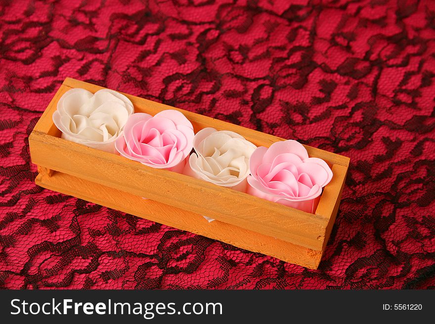 Pink and white flowers made out of Soap. Pink and white flowers made out of Soap