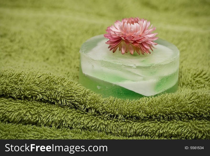 Soap And Rose On The Towels