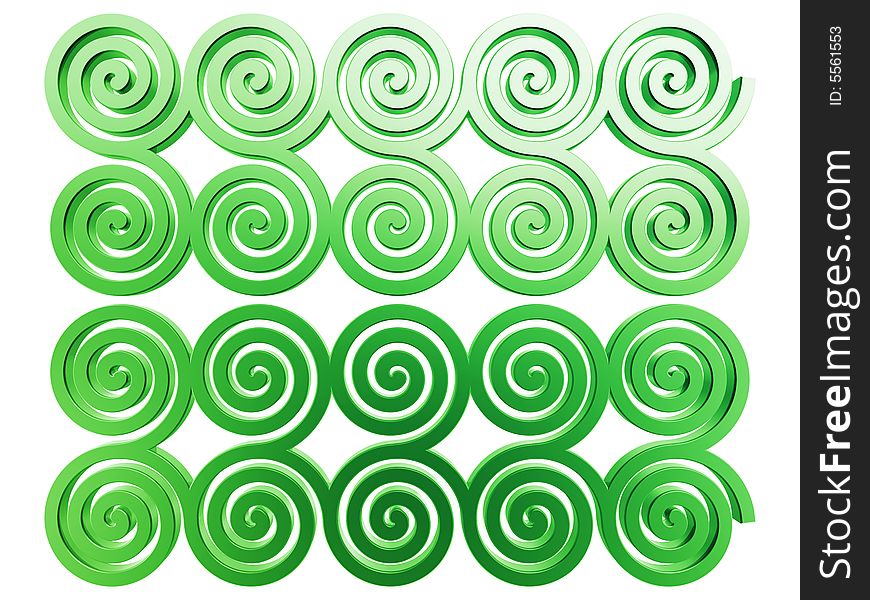 Chinese green spiral pattern isolated on white background. Chinese green spiral pattern isolated on white background