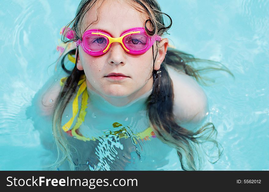 Portrait of jung swimming girl. Portrait of jung swimming girl