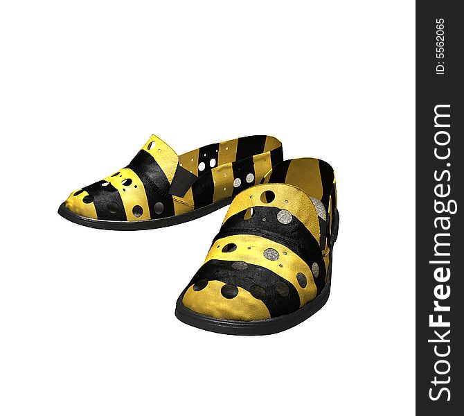 Yellow black shoe