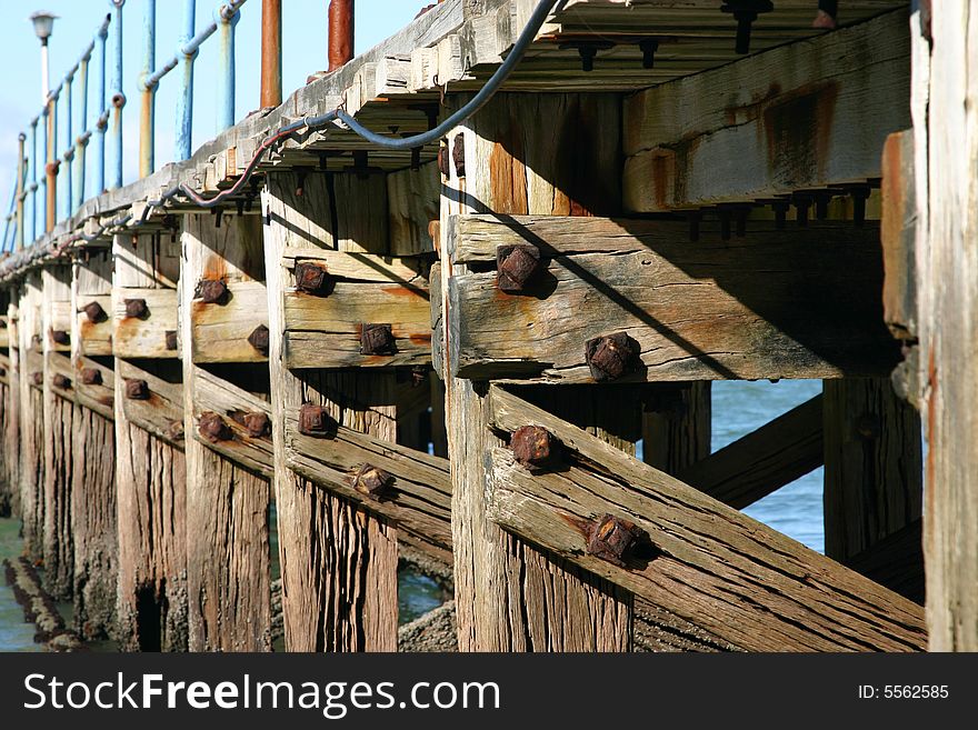 Details of an Old rusted ocean Pier. Details of an Old rusted ocean Pier