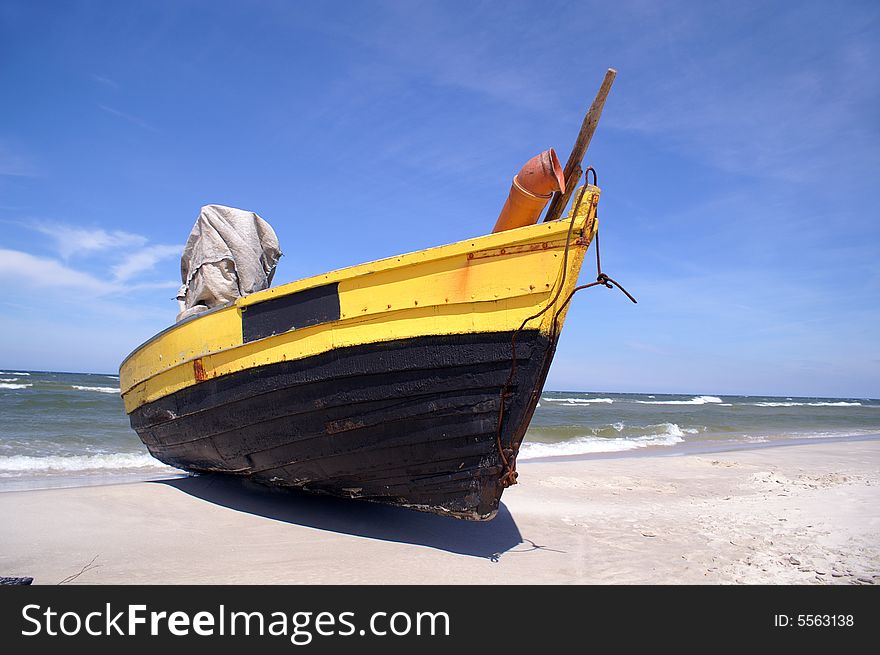 Fishboat at beach from Poland. Fishboat at beach from Poland