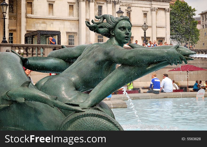 Bronze Fountain With A Nude Young Woman